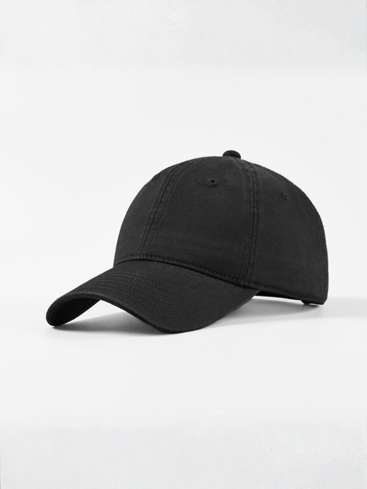 Gorra de sarga de algodón negro medianoche
