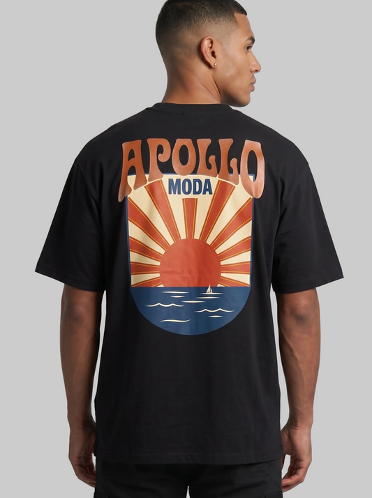 Horizon Oversized Schwere Grafik-T-Shirt