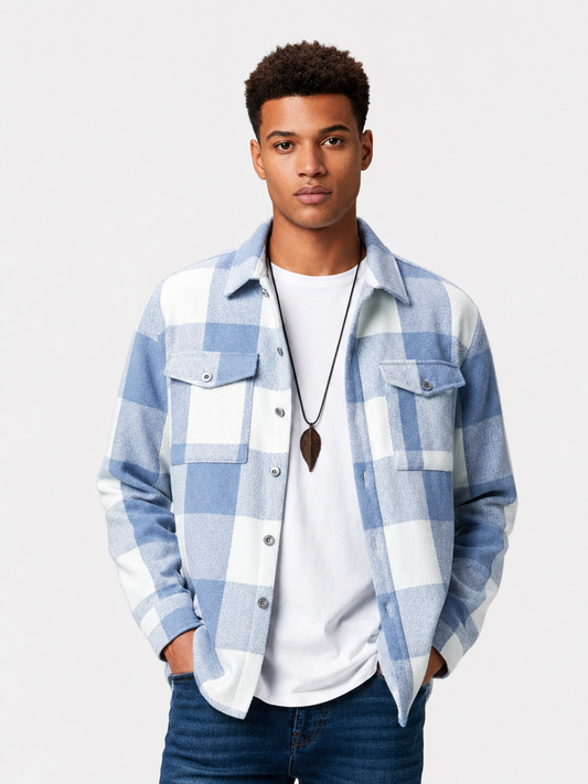 Herren Karo-Jacke mit Taschen