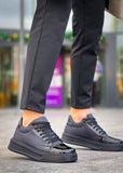Men's Titan Eclipse all-black chunky sole sneaker by Apollo Moda, fifth angle