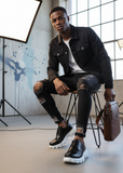 Cancun casual sneaker in black and white by Apollo Moda, view 5