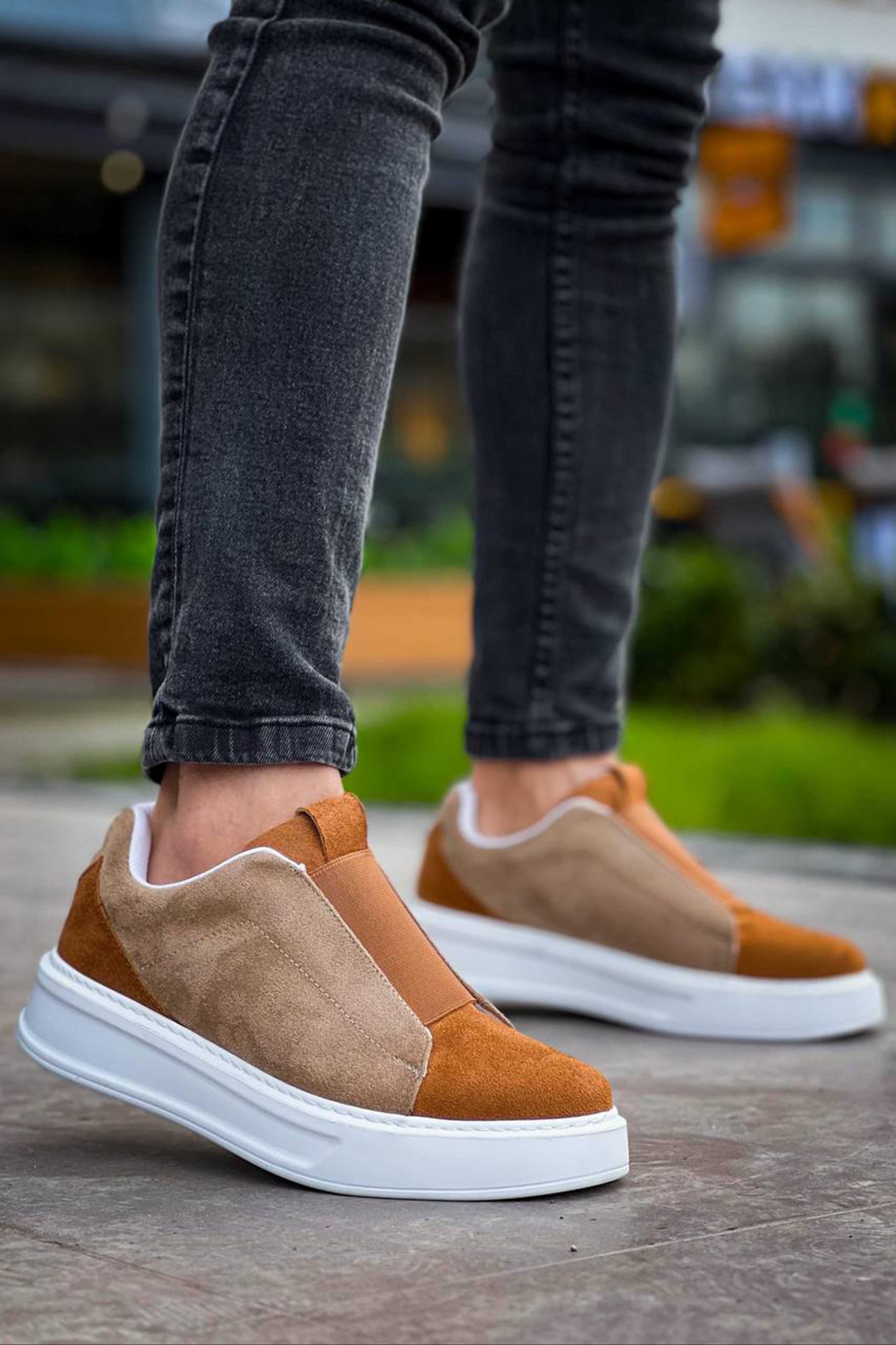 Izmir X-1 slip-on sneaker in brown by Apollo Moda, view 5