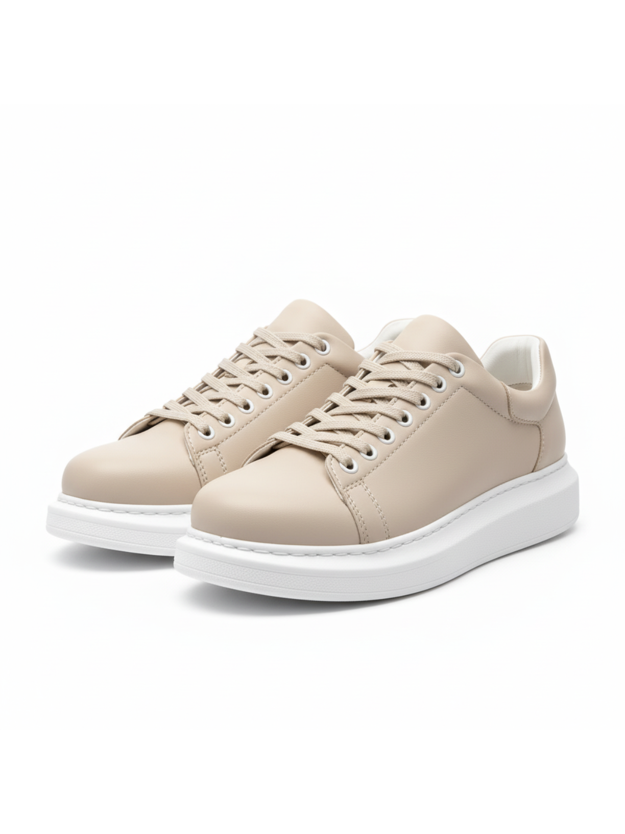 Pluto Cream casual sneaker in beige by Apollo Moda, view 3