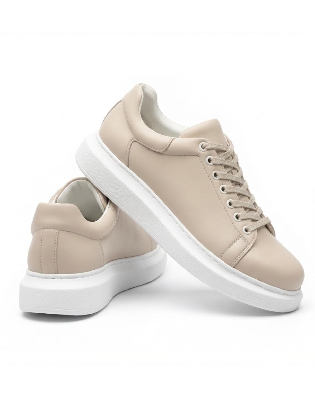 Pluto Cream casual sneaker in beige by Apollo Moda, view 4