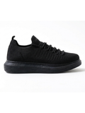Torino Midnight Charm knit casual sneaker in black by Apollo Moda, view 3