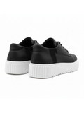 Apollo Moda men's Zephyr Eclipse black and white sneaker with ridged sole, fourth angle