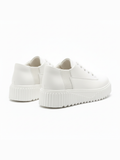 Apollo Moda men's Zephyr Ivory white sneaker with ridged sole, fourth angle