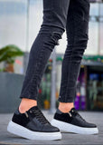 Men's Altair Eclipse all-black chunky sole sneaker by Apollo Moda, fifth angle