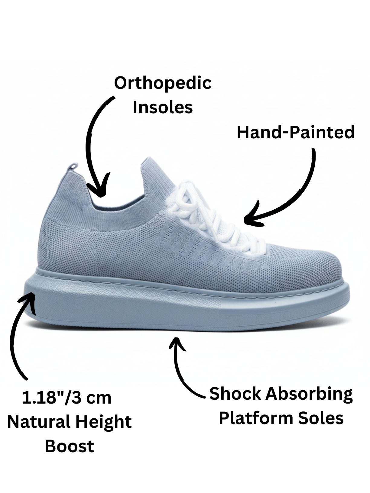 Women's Torino Grey Peak knit casual sneaker in grey by Apollo Moda, view 3