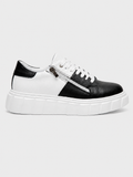 Apollo Moda Men's Altair Sage white and black elevating sneaker with side zipper, main product photo