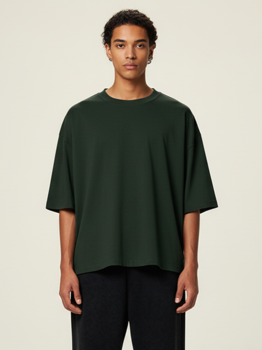 Aero boxy crop tee in green by Apollo Moda, view 2