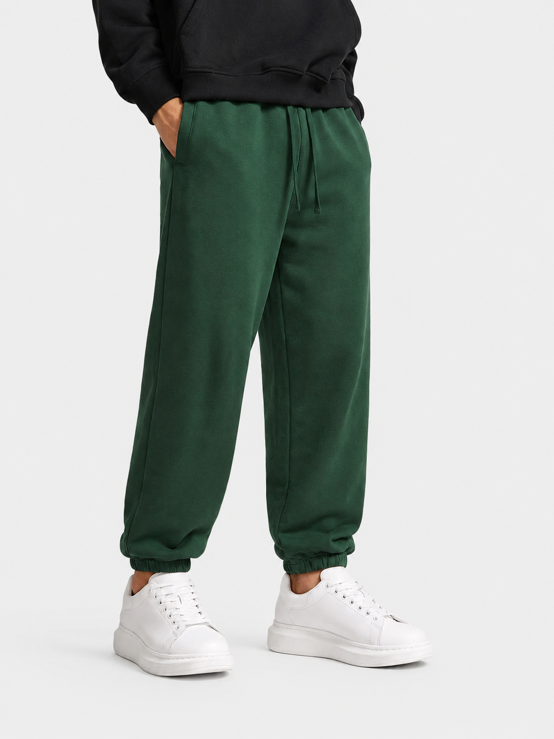 Apollo heavyweight cotton sweatpants in green by Apollo Moda, main product view