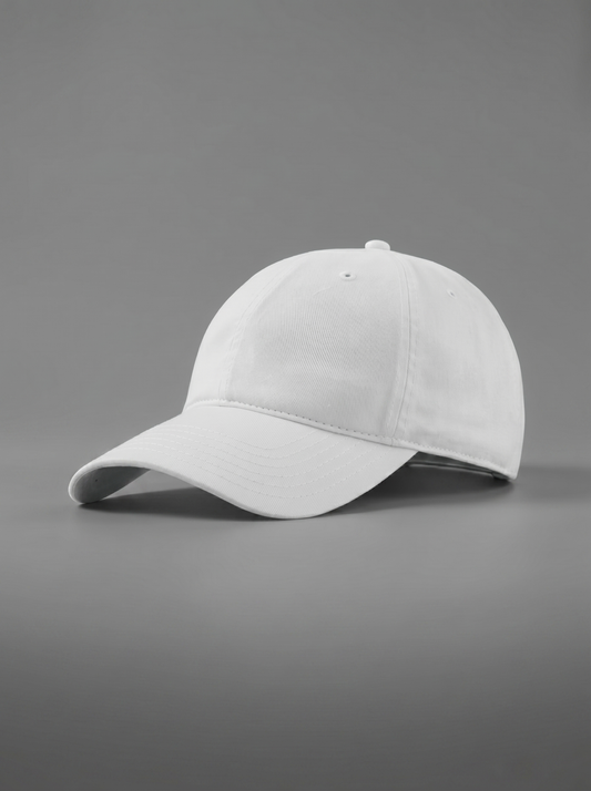 Gorra de sarga de algodón blanco puro