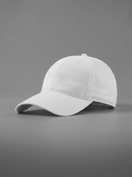 Gorra de sarga de algodón blanco puro