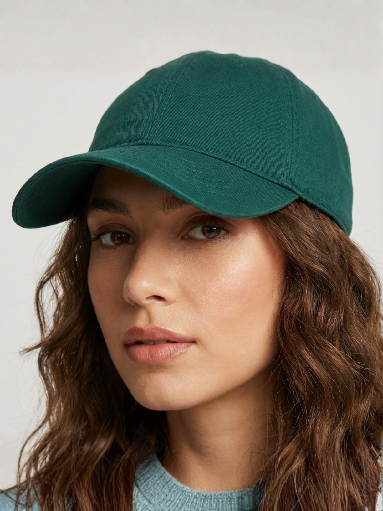 Cotton twill hat in forest green by Apollo Moda, view 5