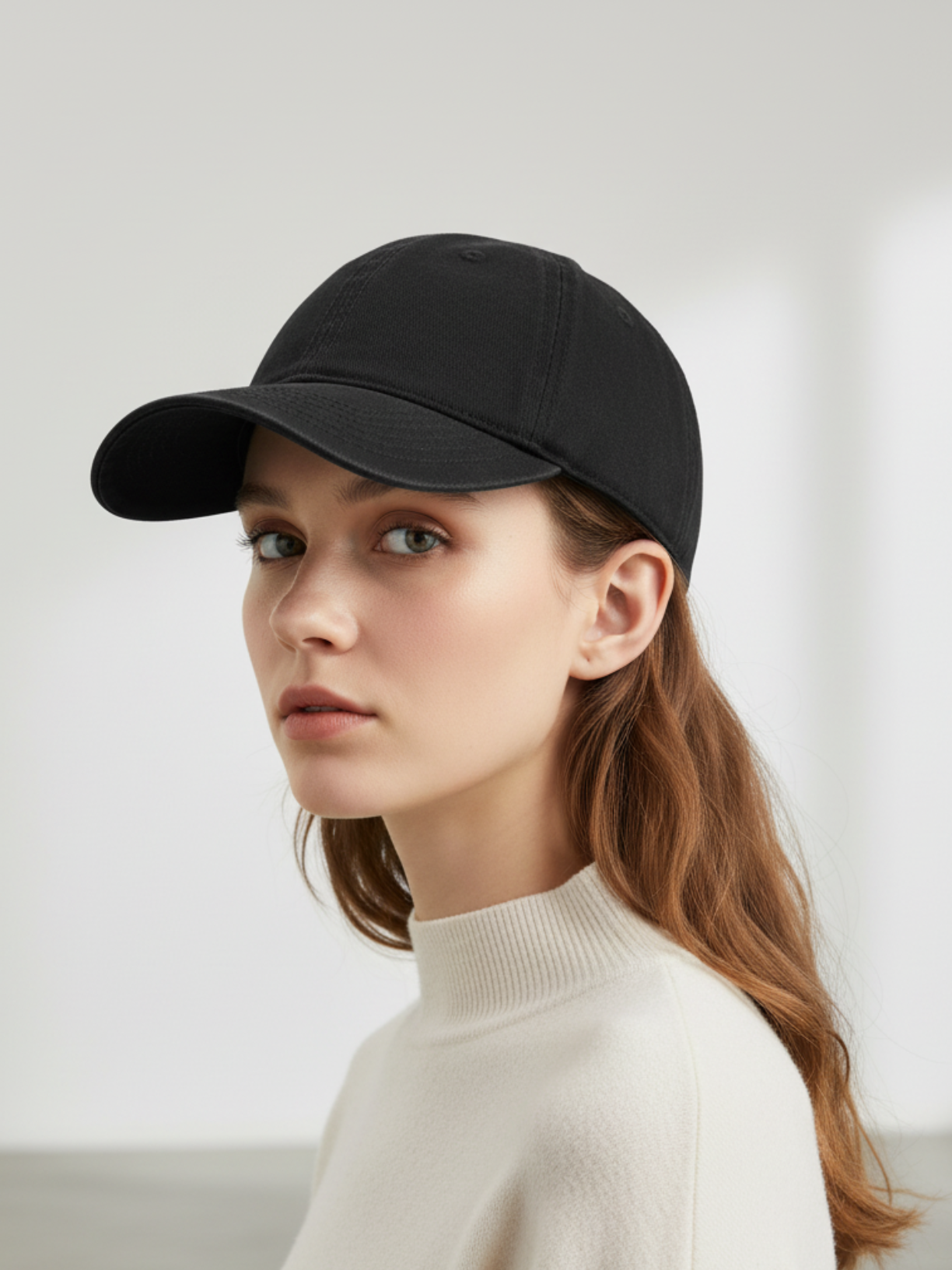 Cotton twill hat in midnight black by Apollo Moda, view 5
