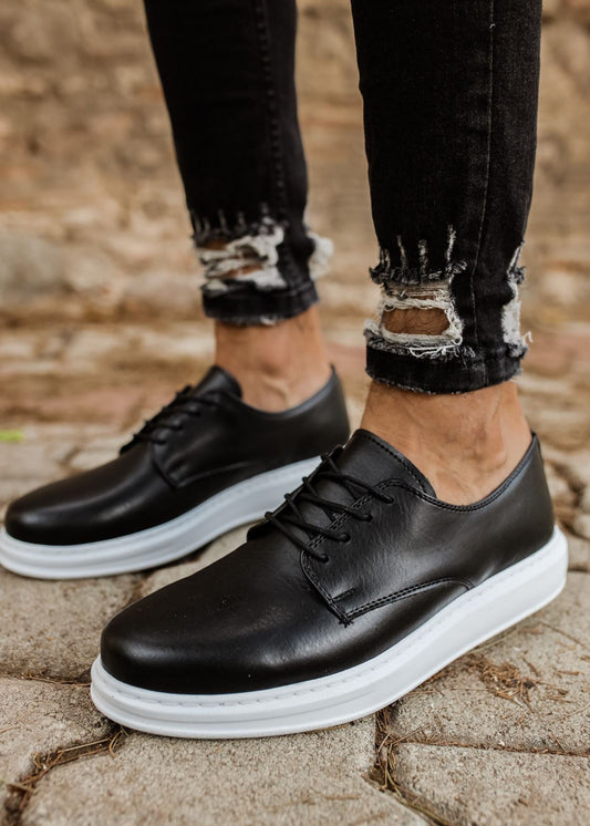 Lazio Monochrome Classic dress shoe in black by Apollo Moda, view 2