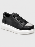 Luiz X Noir Contrast slip-on sneaker in black by Apollo Moda