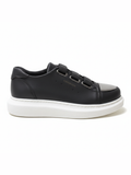 Luiz X Noir Contrast slip-on sneaker in black by Apollo Moda, view 5