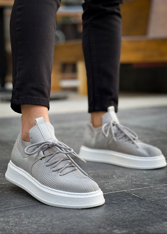 Madrid Gray casual sneaker in grey by Apollo Moda, view 2
