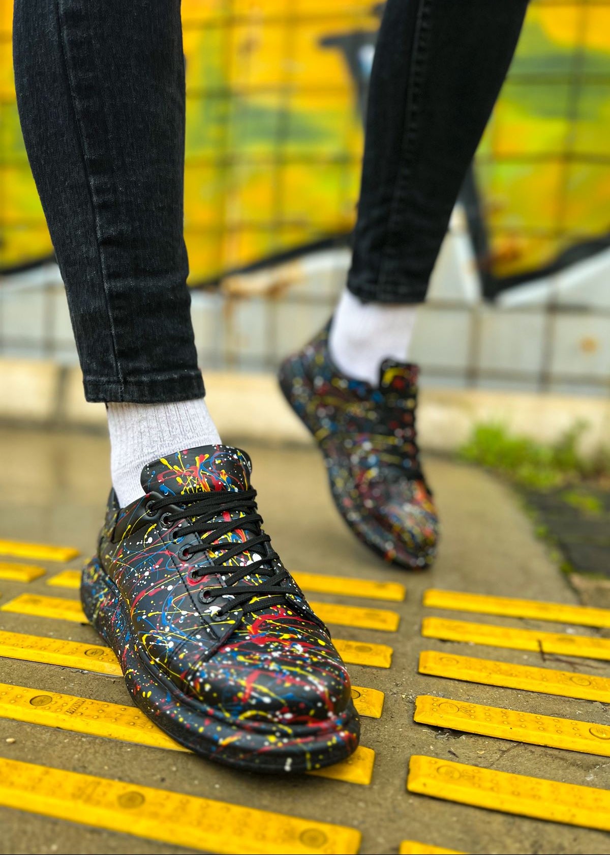 Stardust Edge hand-painted custom sneaker by Apollo Moda, view 4