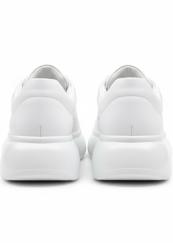 Stark Pure White casual sneaker in white by Apollo Moda, view 3