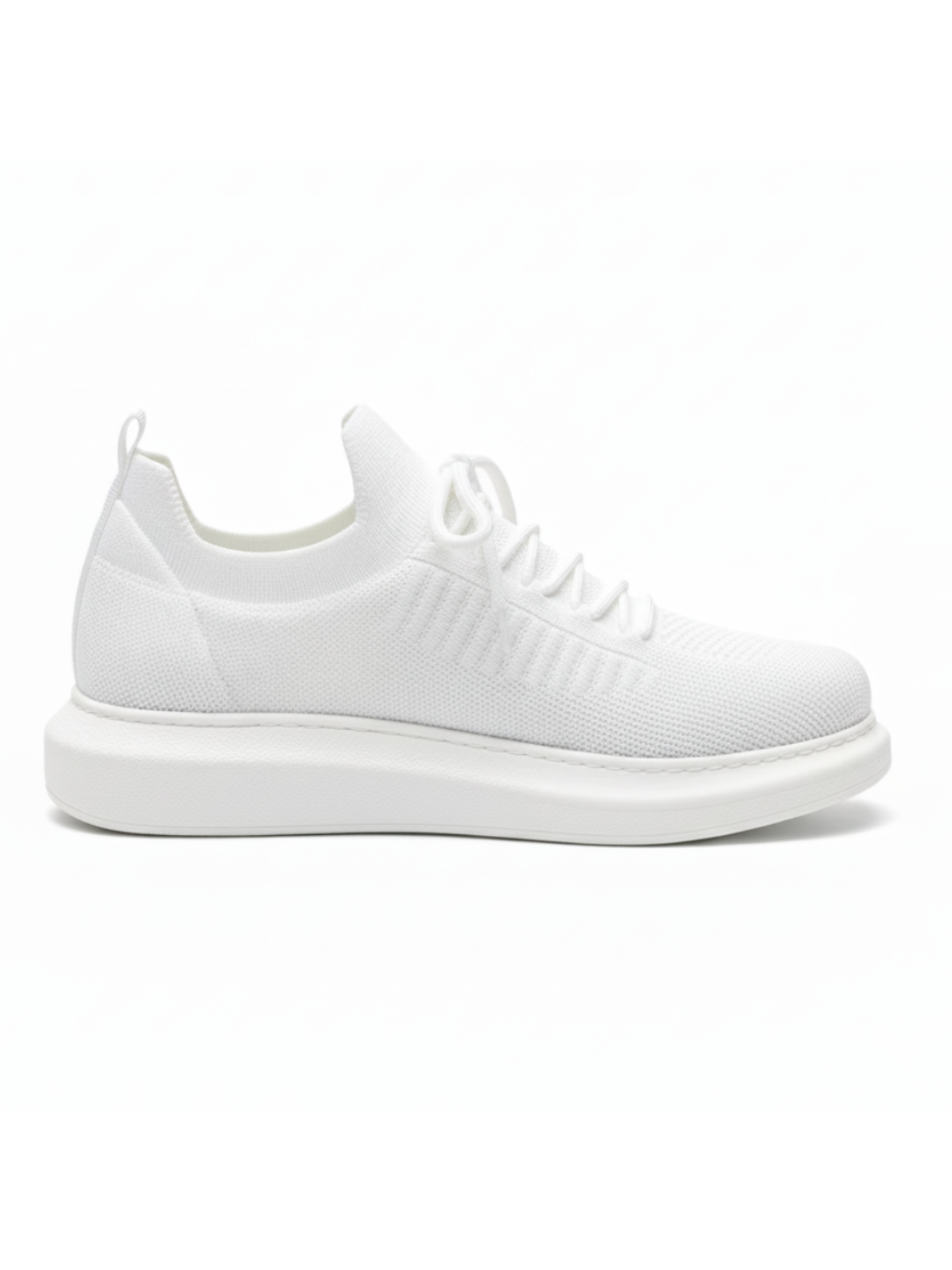 Torino Snowy Peak knit casual sneaker in white by Apollo Moda, view 4